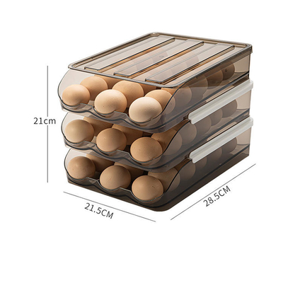 Automatyczne przewijanie 21,5 * 28,5 * 7 cm Plastikowy pojemnik na jajka do lodówki, certyfikat Grs
