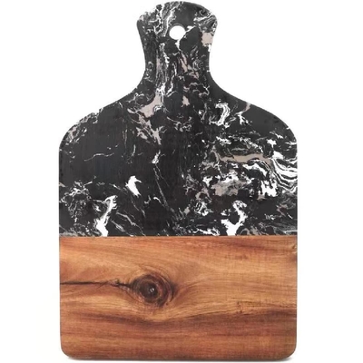 Kuchenna taca z drewna akacjowego Marble Wood Łączenie deski do krojenia z uchwytem