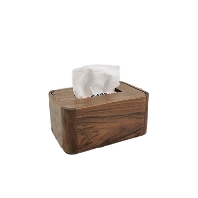 Domostwo 17,5x11,5x8,5 cm Walnut Tissue Box Drewniany magazyn Plac luksusowy