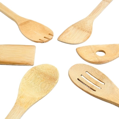 6 sztuk bambusowy zestaw naczynia kuchennego drewniana łyżka szpatuła do gotowania