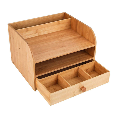 13 X 11.4 X 8.7 cali Bamboo Desk Organizer For Office With Drawer