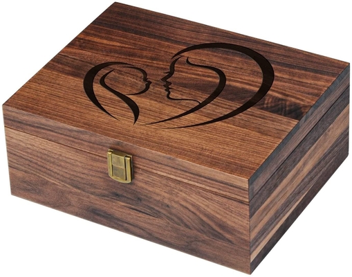 Walnut Souvenir Wooden Packaging Box z zamkiem i pokrywką