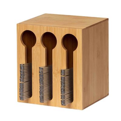 3-6L Bamboo Organizer Boxes Wooden Western Restaurant Knife And Fork Organizacja sztućców