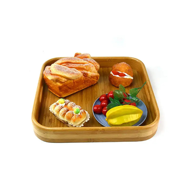 Square Odm Bamboo Tea Tray Fruit Coffee Serving Party Plate Dinner