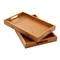 Jedzenie 35*22cm bambusowe przechowywanie w kuchni drewniane tkane tace do serwowania ergonomiczne uchwyty