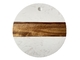 Okrągła dekoracyjna taca GRS z marmuru i drewna akacjowego