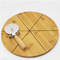 Okrągła deska do krojenia z bambusa o średnicy 25 cm Podziel tacę na pizzę za pomocą kółka tnącego