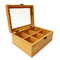 Drewniane pudełko do przechowywania herbaty z bambusa 24x16x9 cm z pokrywką